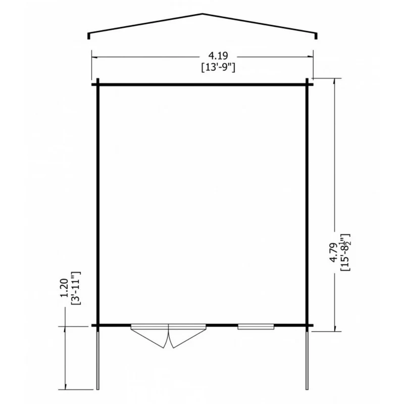 Shire Glenmore 13' 8" x 15' 8" Apex Log Cabin - Premium 28mm Cladding Tongue & Groove - Image 7