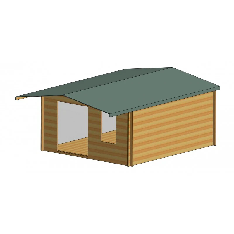 Shire Glenmore 13' 8" x 15' 8" Apex Log Cabin - Premium 34mm Cladding Tongue & Groove - Image 2