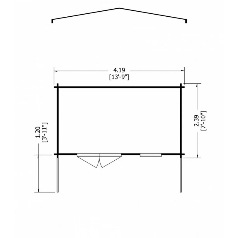 Shire Glenmore 13' 8" x 7' 10" Apex Log Cabin - Premium 28mm Cladding Tongue & Groove - Image 7