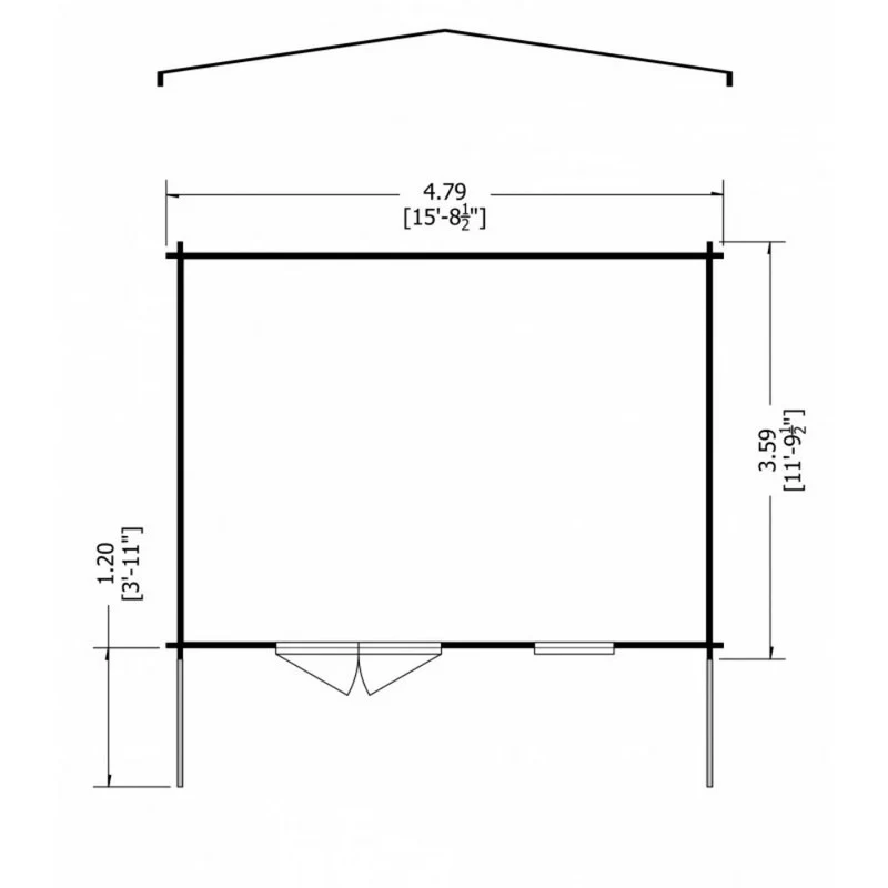 Shire Glenmore 15' 6" x 11' 9" Apex Log Cabin - Premium 44mm Cladding Tongue & Groove - Image 7