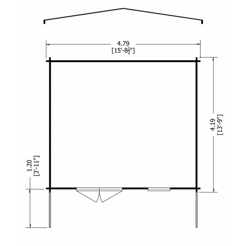Shire Glenmore 15' 6" x 13' 8" Apex Log Cabin - Premium 70mm Cladding Tongue & Groove - Image 7