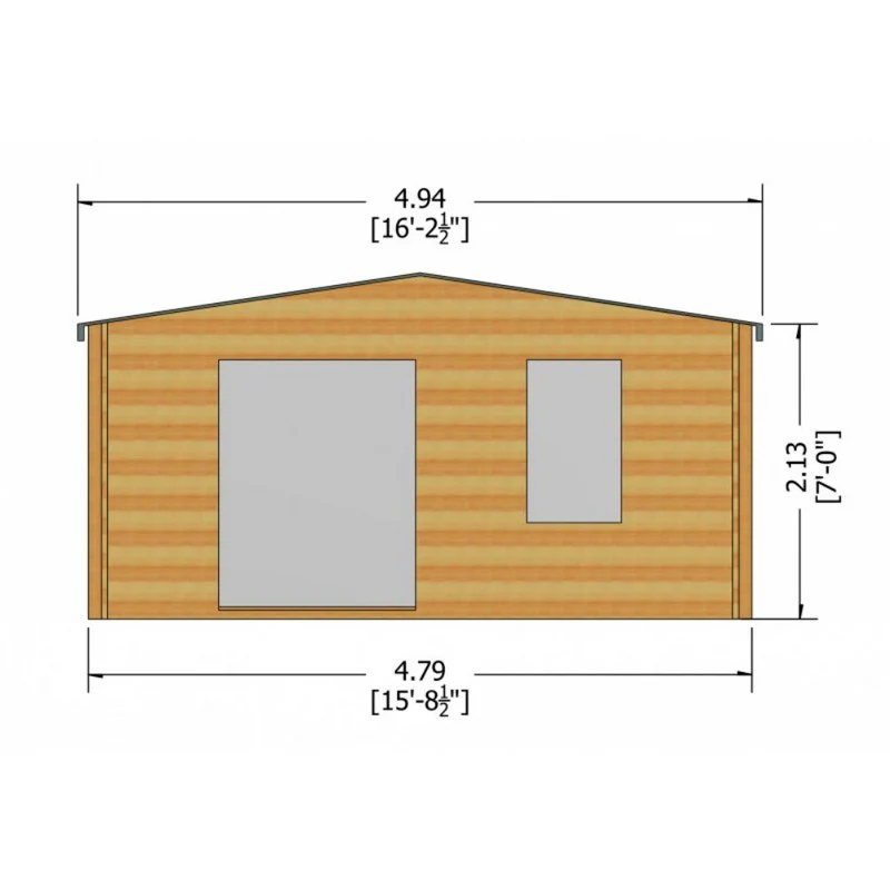 Shire Glenmore 15' 6" x 9' 9" Apex Log Cabin - Premium 44mm Cladding Tongue & Groove - Image 8