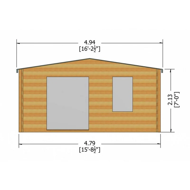 Shire Glenmore 15' 8" x 9' 9" Apex Log Cabin - Premium 28mm Cladding Tongue & Groove - Image 7