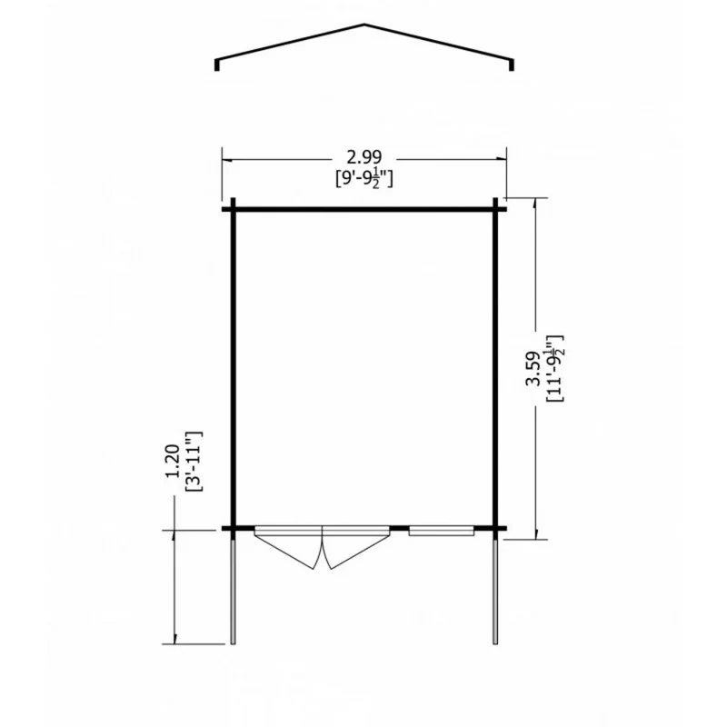 Shire Glenmore 9' 9" x 11' 9" Apex Log Cabin - Premium 34mm Cladding Tongue & Groove - Image 7