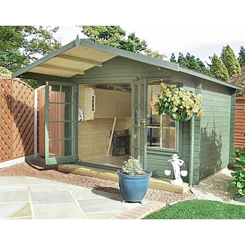 Shire Glenmore 9' 9" x 11' 9" Apex Log Cabin - Premium 44mm Cladding Tongue & Groove - Image 3