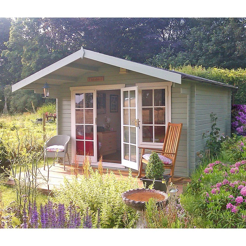 Shire Glenmore 9' 9" x 13' 8" Apex Log Cabin - Premium 44mm Cladding Tongue & Groove - Image 2