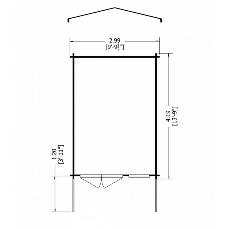 Shire Glenmore 9' 9" x 13' 8" Apex Log Cabin - Premium 44mm Cladding Tongue & Groove - Image 7