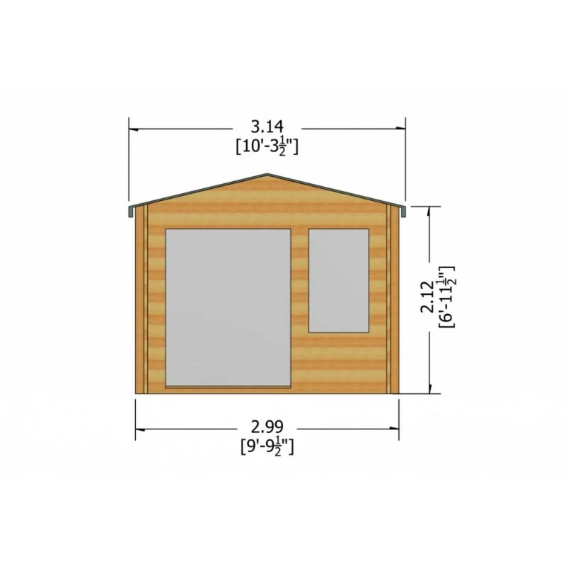 Shire Glenmore 9' 9" x 7' 10" Apex Log Cabin - Premium 28mm Cladding Tongue & Groove - Image 8