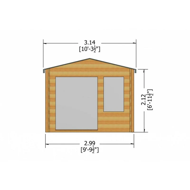 Shire Glenmore 9' 9" x 9' 9" Apex Log Cabin - Premium 28mm Cladding Tongue & Groove - Image 8