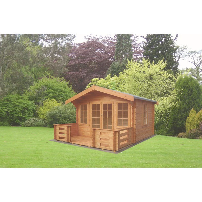 Shire Grizedale 13' 8" x 13' 8" Apex Log Cabin - Premium 44mm Cladding Tongue & Groove - Image 2