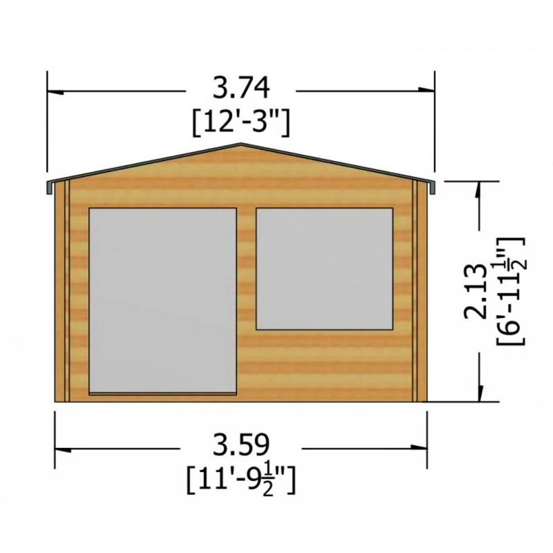 Shire Hale 10' x 12' Apex Log Cabin - Classic 28mm Cladding Tongue & Groove - Image 9