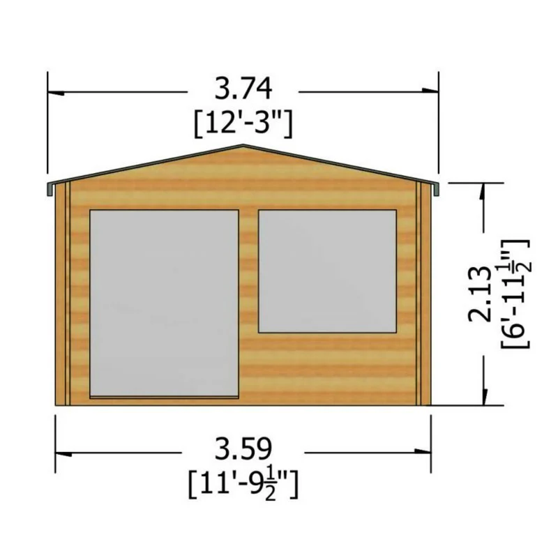 Shire Hale 11' 9" x 11' 9" Apex Log Cabin - Premium 34mm Cladding Tongue & Groove - Image 7