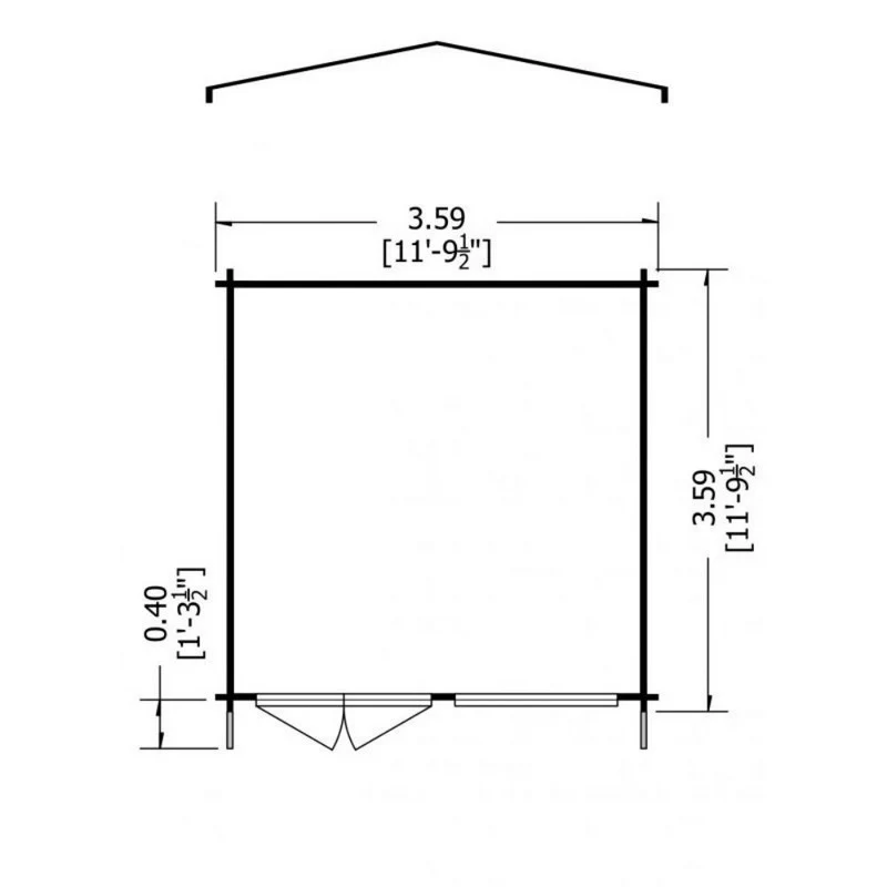 Shire Hale 11' 9" x 11' 9" Apex Log Cabin - Premium 70mm Cladding Tongue & Groove - Image 8