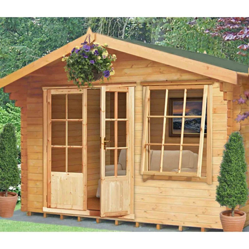 Shire Hale 11' 9" x 15' 8" Apex Log Cabin - Premium 44mm Cladding Tongue & Groove - Image 2