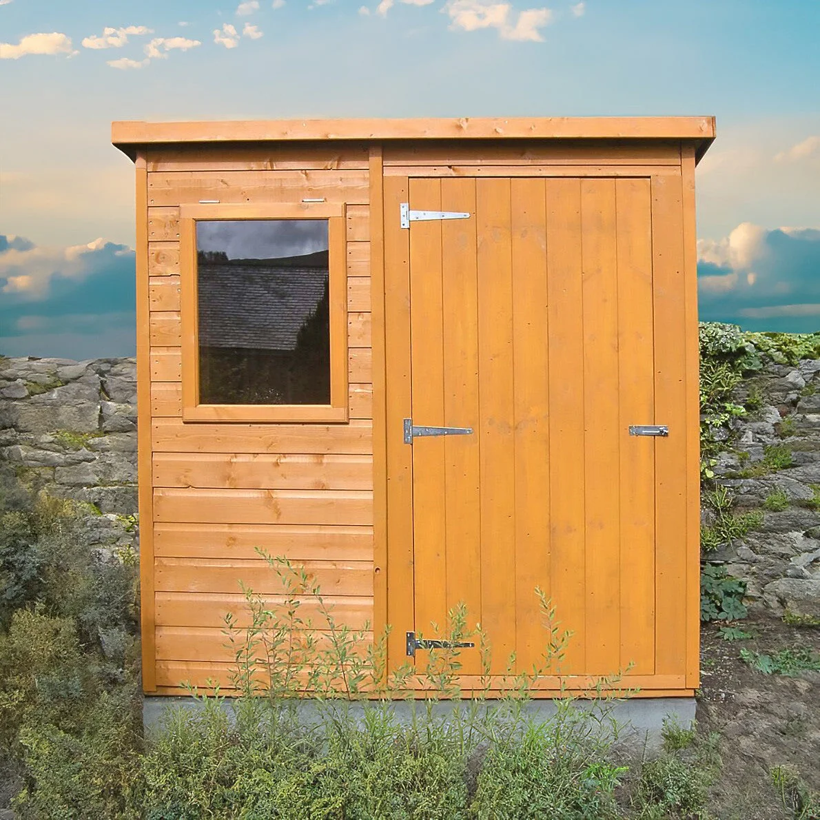 Hampshire 3' 8" x 5' 11" Pent Shed - Premium Dip Treated Shiplap - Image 2