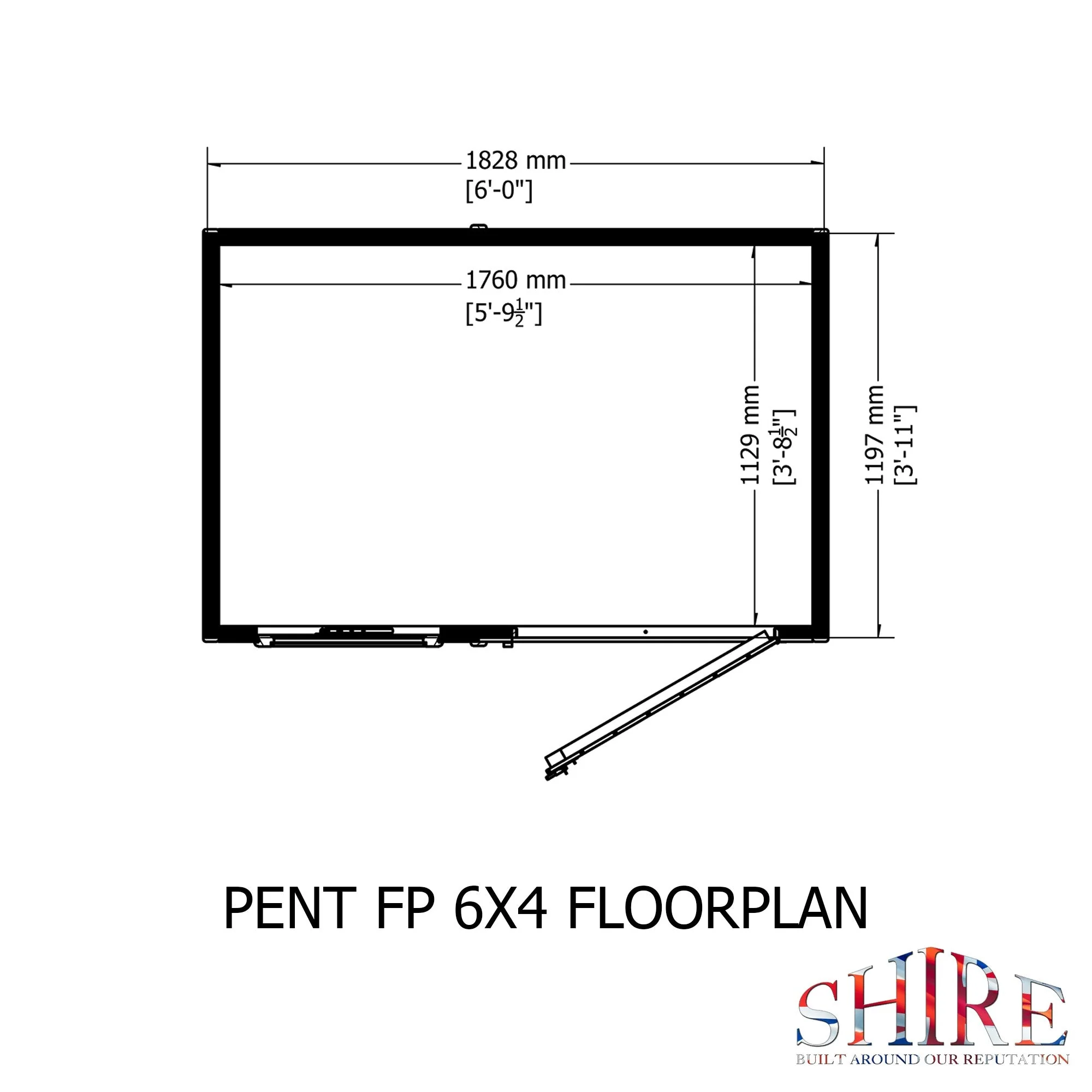 Hampshire 3' 8" x 5' 11" Pent Shed - Premium Dip Treated Shiplap - Image 3