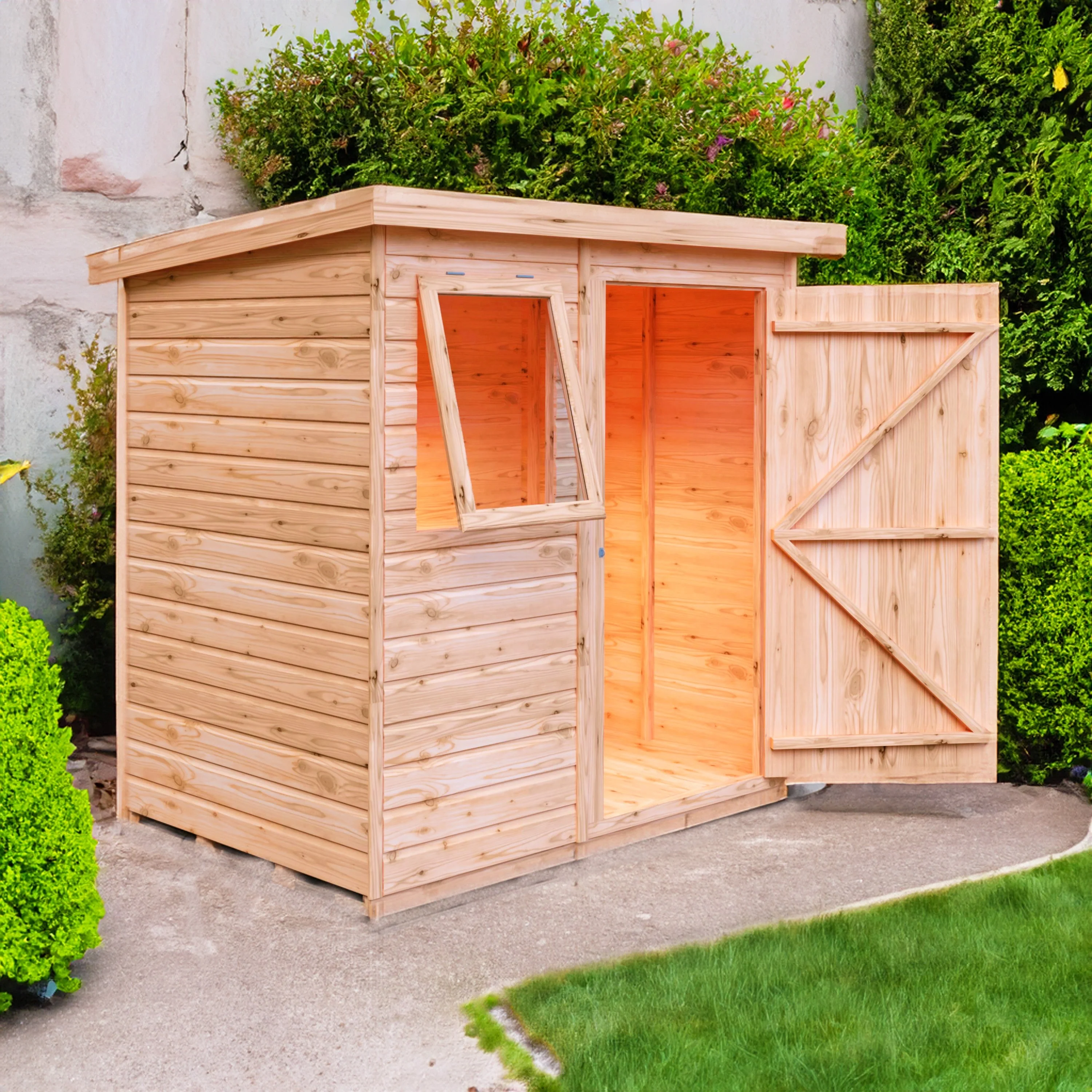Hampshire 3' 8" x 5' 11" Pent Shed - Premium Dip Treated Shiplap - Image 5