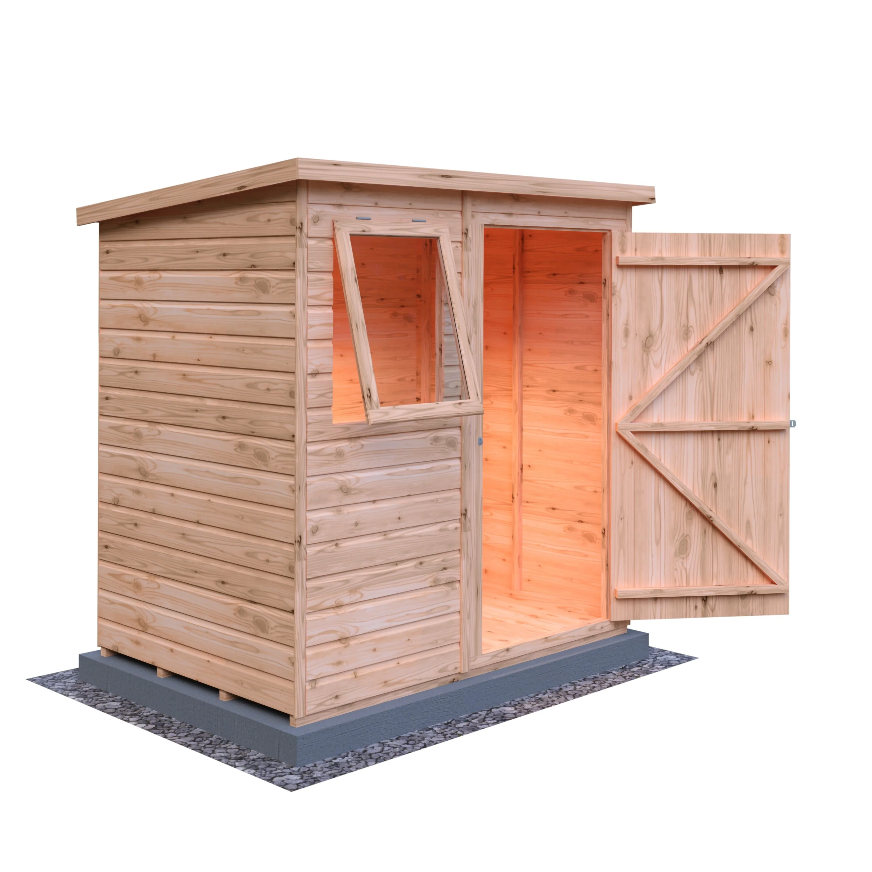 Hampshire 3' 8" x 5' 11" Pent Shed - Premium Dip Treated Shiplap - Image 6