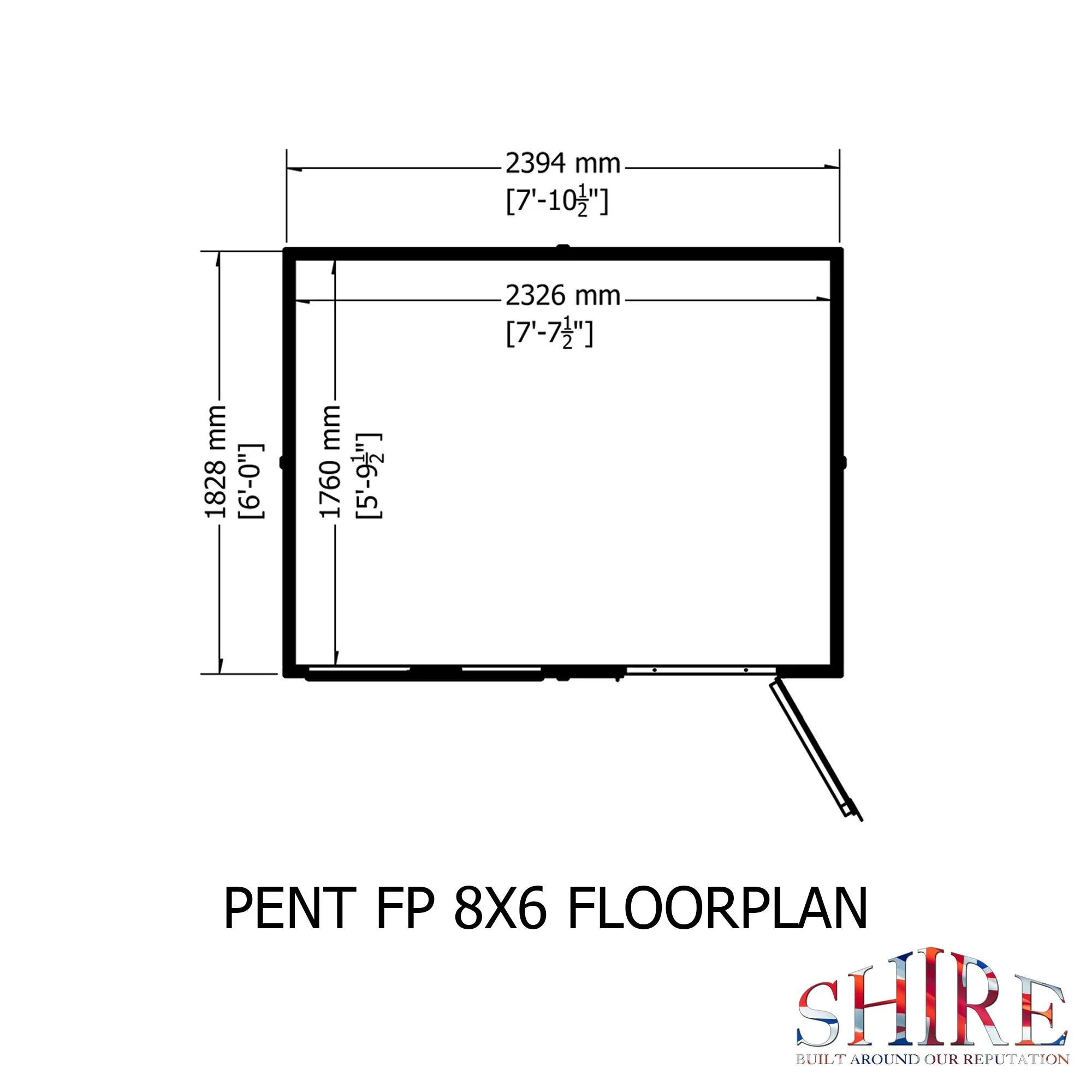 Hampshire 5' 9" x 7' 10" Pent Shed - Premium Dip Treated Shiplap - Image 3