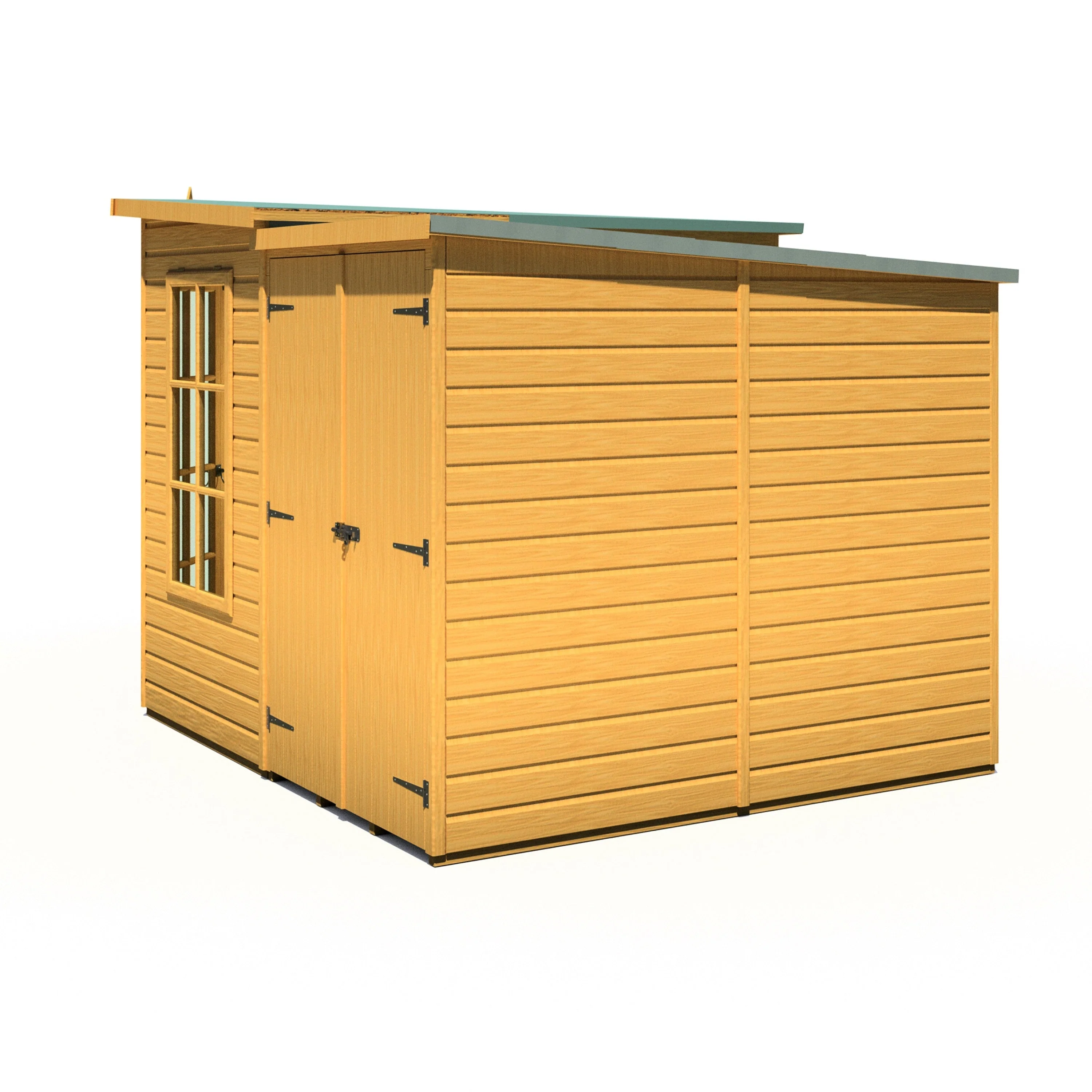Shire Hampton 3' 9" x 7' 4" Pent Summerhouse with Side Shed - Premium Dip Treated Shiplap - Image 8