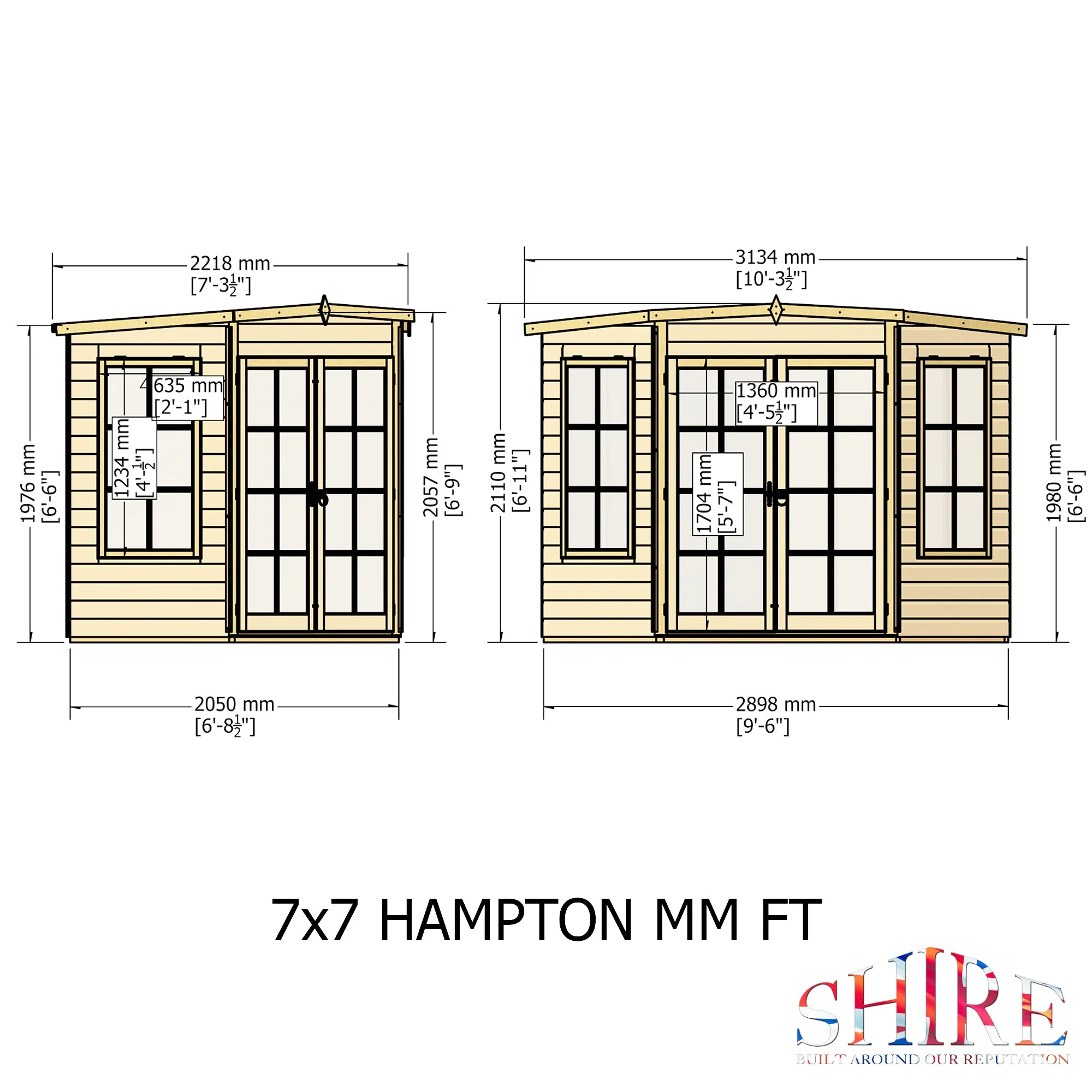 Hampton 6' 6" x 7' 4" Flat Summerhouse - Premium Dip Treated Shiplap - Image 4