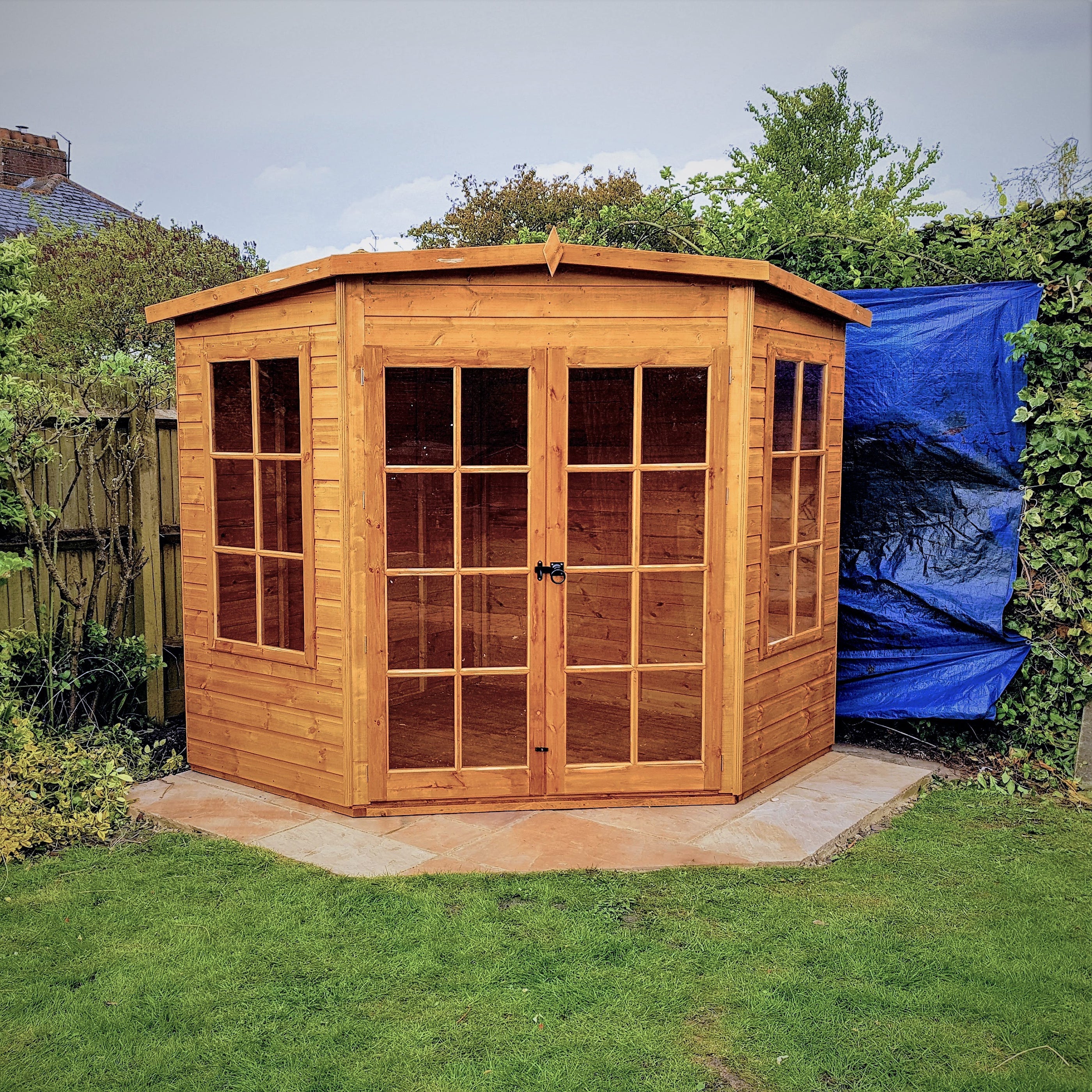 Hampton 6' 6" x 7' 4" Flat Summerhouse - Premium Dip Treated Shiplap - Image 6