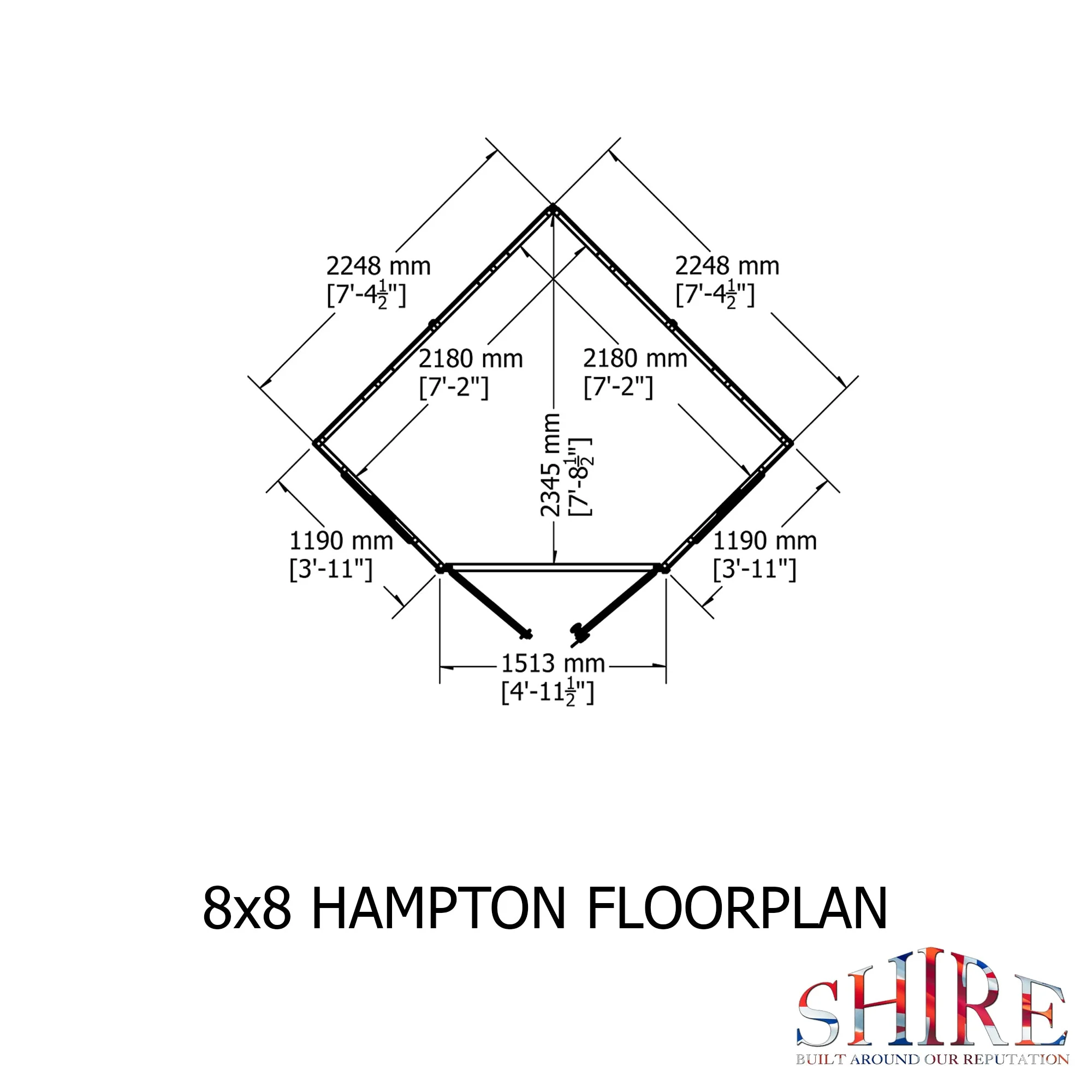Hampton 7' 1" x 7' 4" Flat Summerhouse - Premium Dip Treated Shiplap - Image 3
