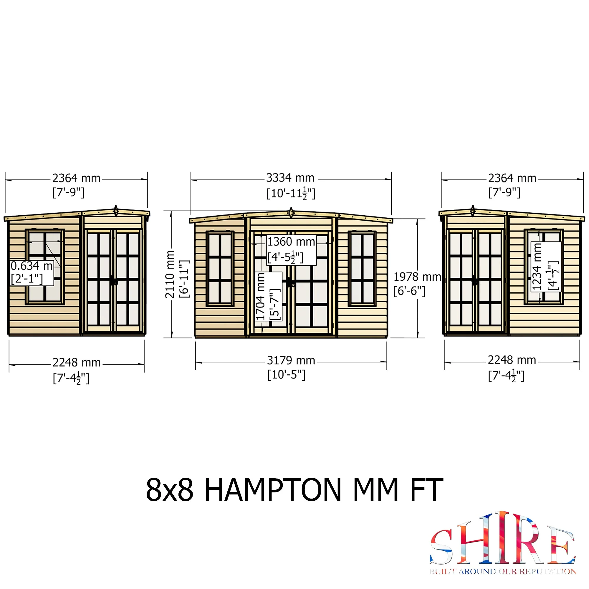 Hampton 7' 1" x 7' 4" Flat Summerhouse - Premium Dip Treated Shiplap - Image 4