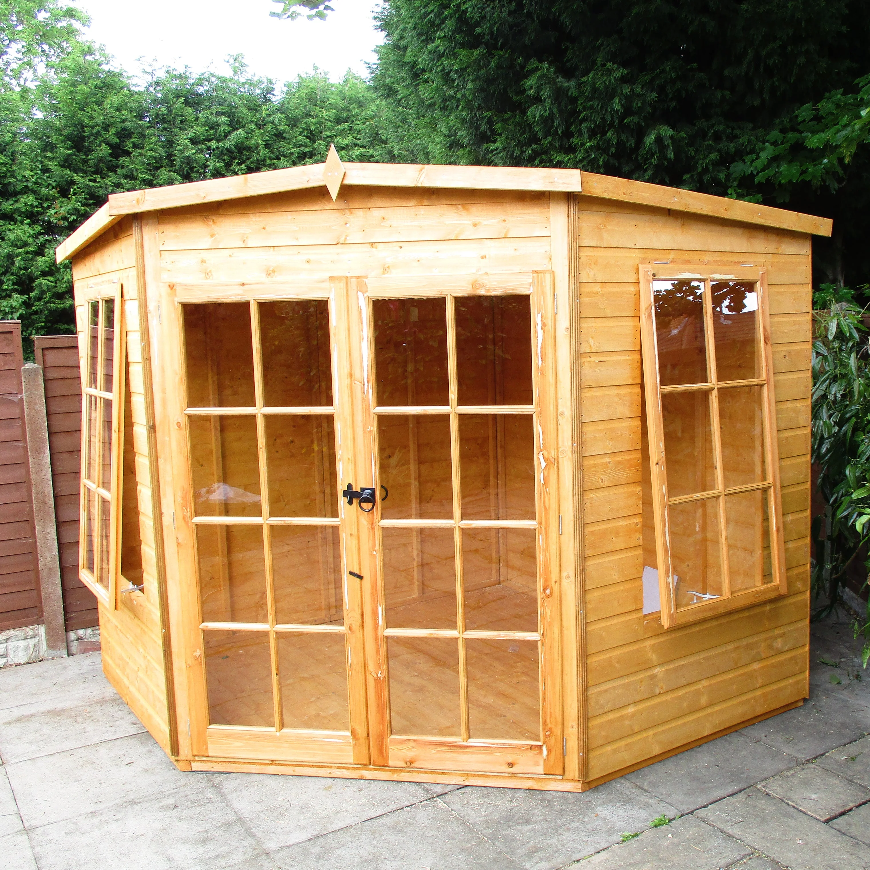 Hampton 7' 1" x 7' 4" Flat Summerhouse - Premium Dip Treated Shiplap - Image 8