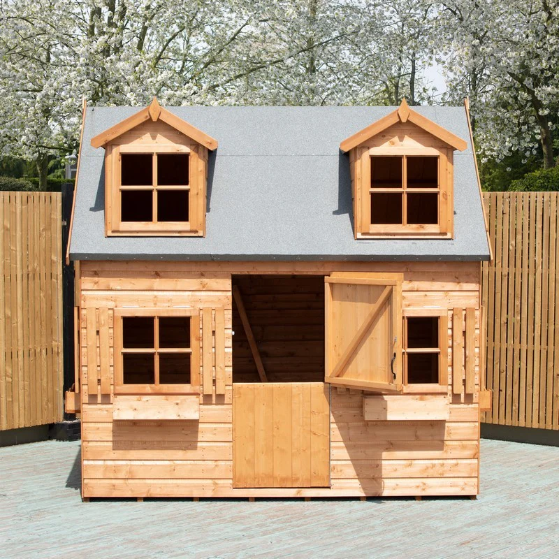 Shire Hatters House 6' 6" x 8' 2" Reverse Apex Children's Playhouse - Premium Dip Treated Shiplap - Image 2