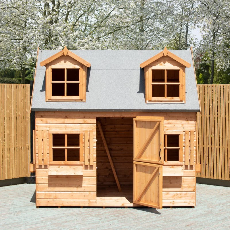 Shire Hatters House 6' 6" x 8' 2" Reverse Apex Children's Playhouse - Premium Dip Treated Shiplap - Image 3
