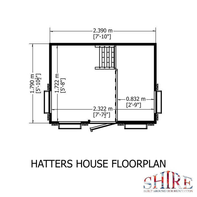 Shire Hatters House 6' 6" x 8' 2" Reverse Apex Children's Playhouse - Premium Dip Treated Shiplap - Image 6
