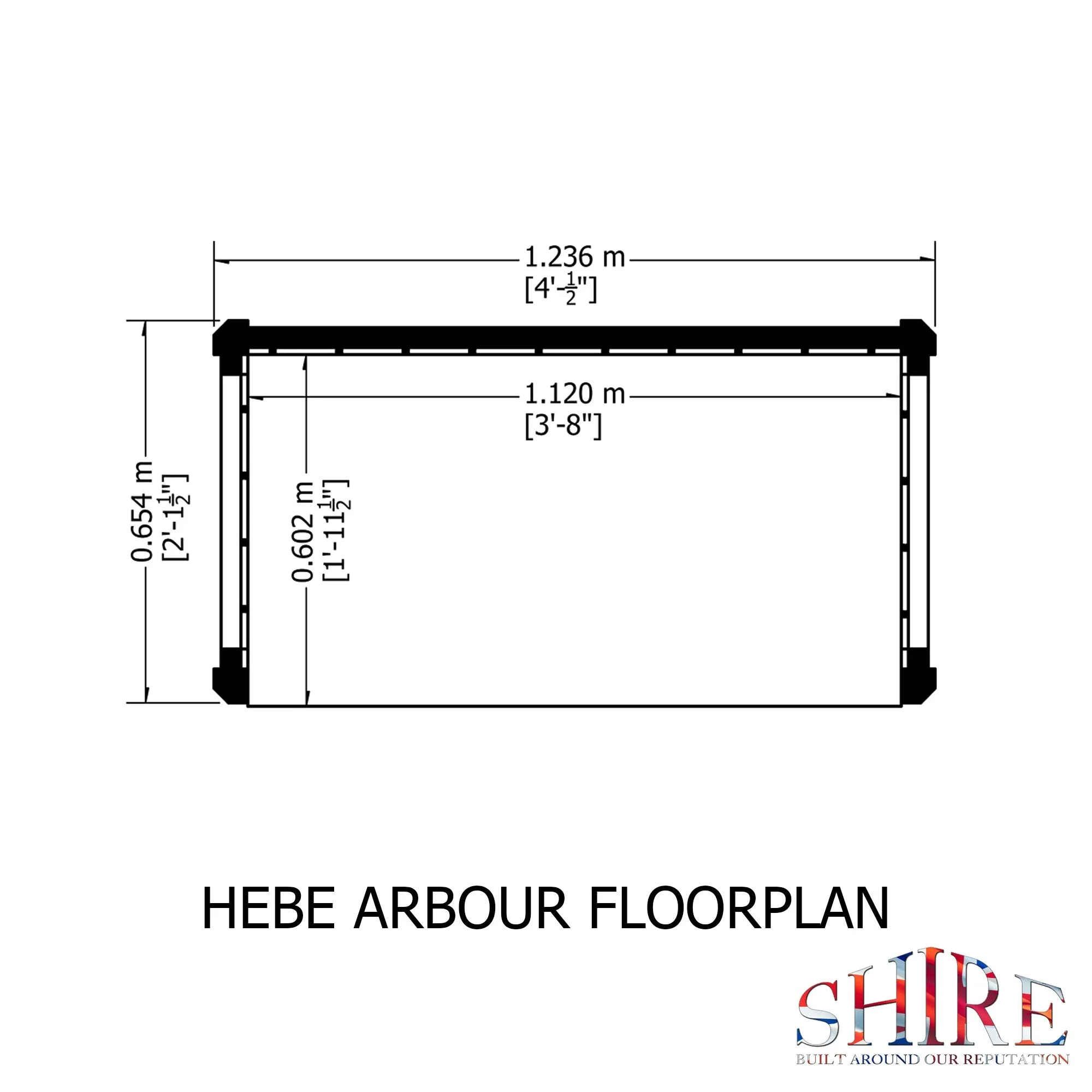 Shire Hebe Pressure Treated Garden Arbour 5' x 3' - Image 3