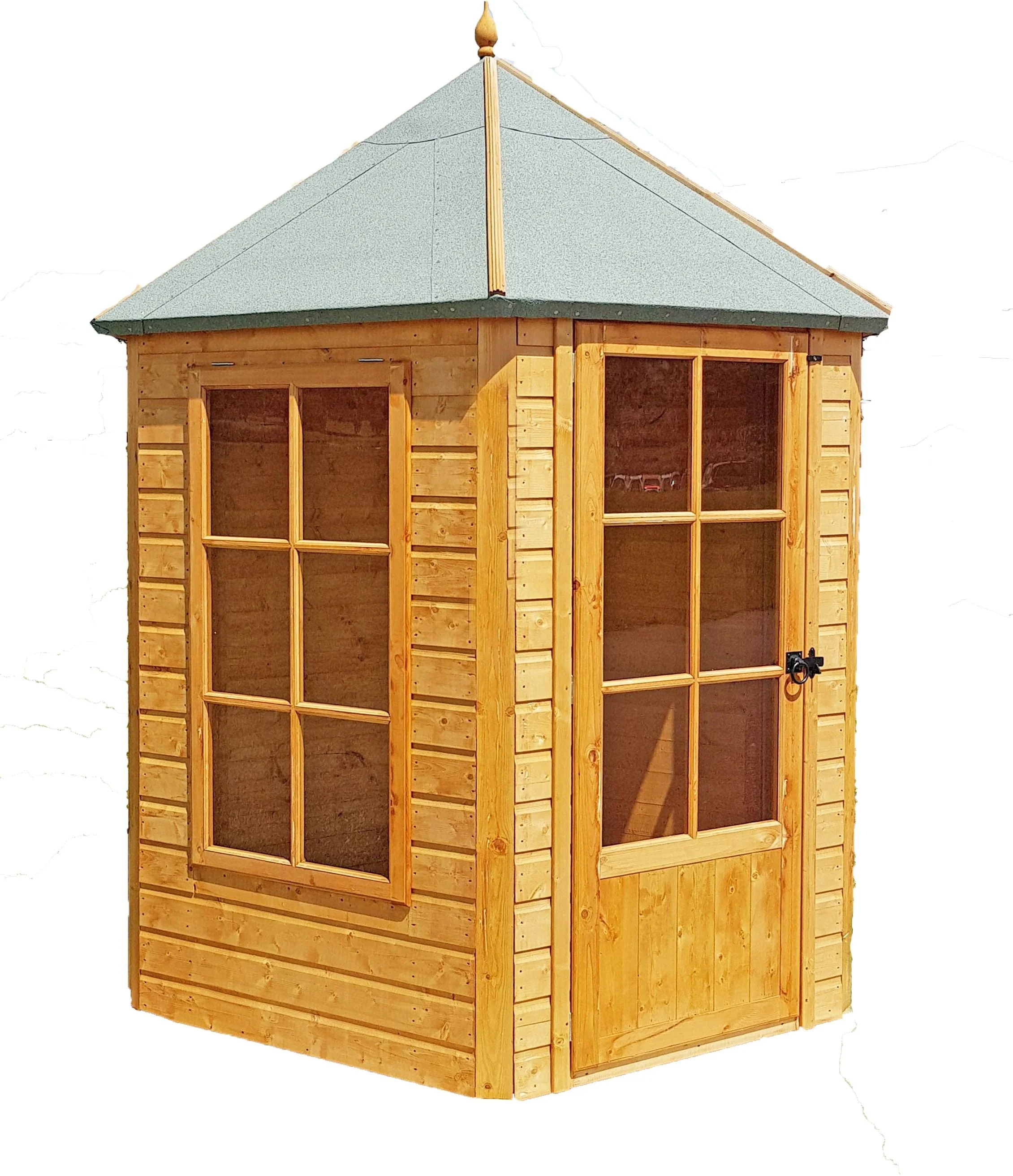 Shire Hexagonal 7' 1" x 6' 1" Apex Summerhouse - Premium Dip Treated Shiplap - Image 2