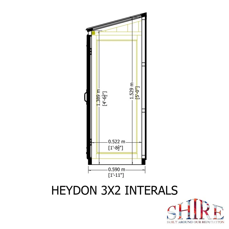 Shire Heydon 1' 8" x 3' 5" Pent Greenhouse - Classic Coated - Image 10