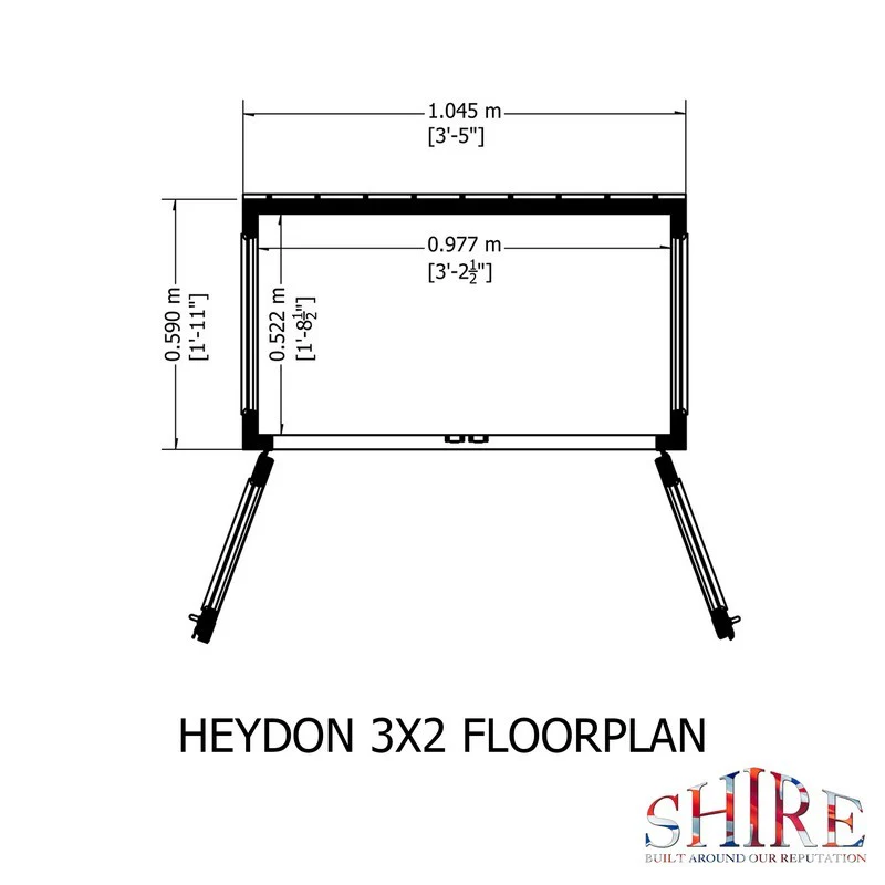 Shire Heydon 1' 8" x 3' 5" Pent Greenhouse - Classic Coated - Image 7