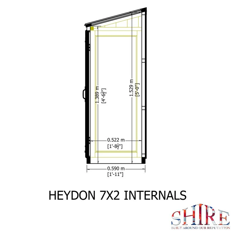 Shire Heydon 1' 8" x 6' 10" Pent Greenhouse - Classic Coated - Image 8