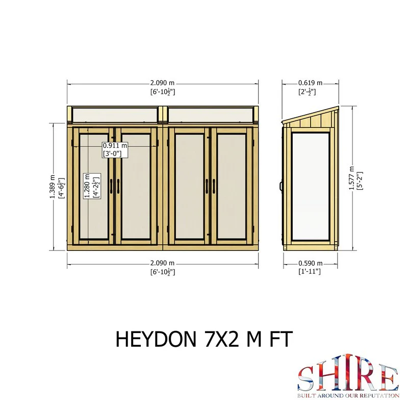Shire Heydon 1' 8" x 6' 10" Pent Greenhouse - Classic Coated - Image 9