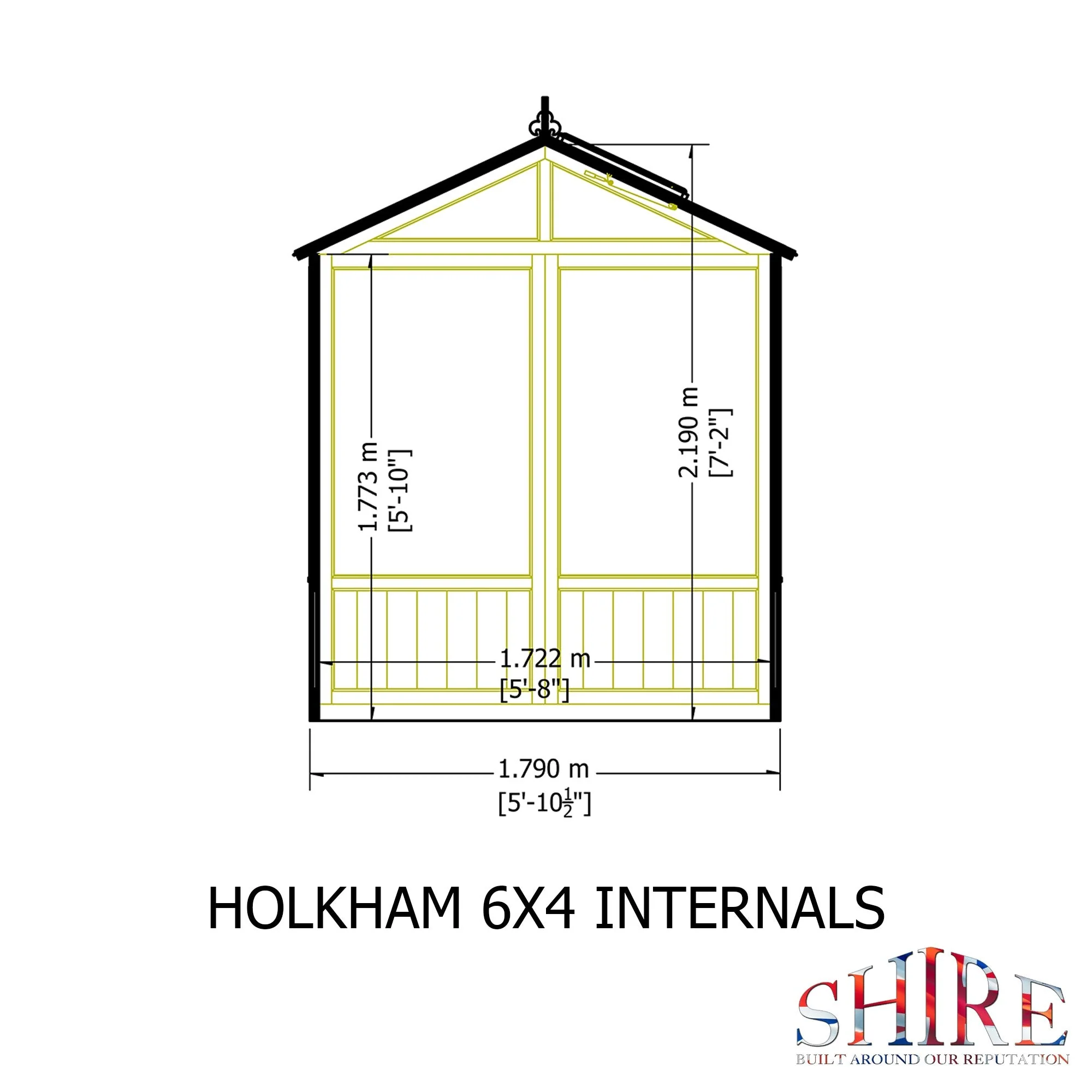 Shire Holkham 3' 8" x 5' 10" Apex Greenhouse - Classic Coated - Image 12
