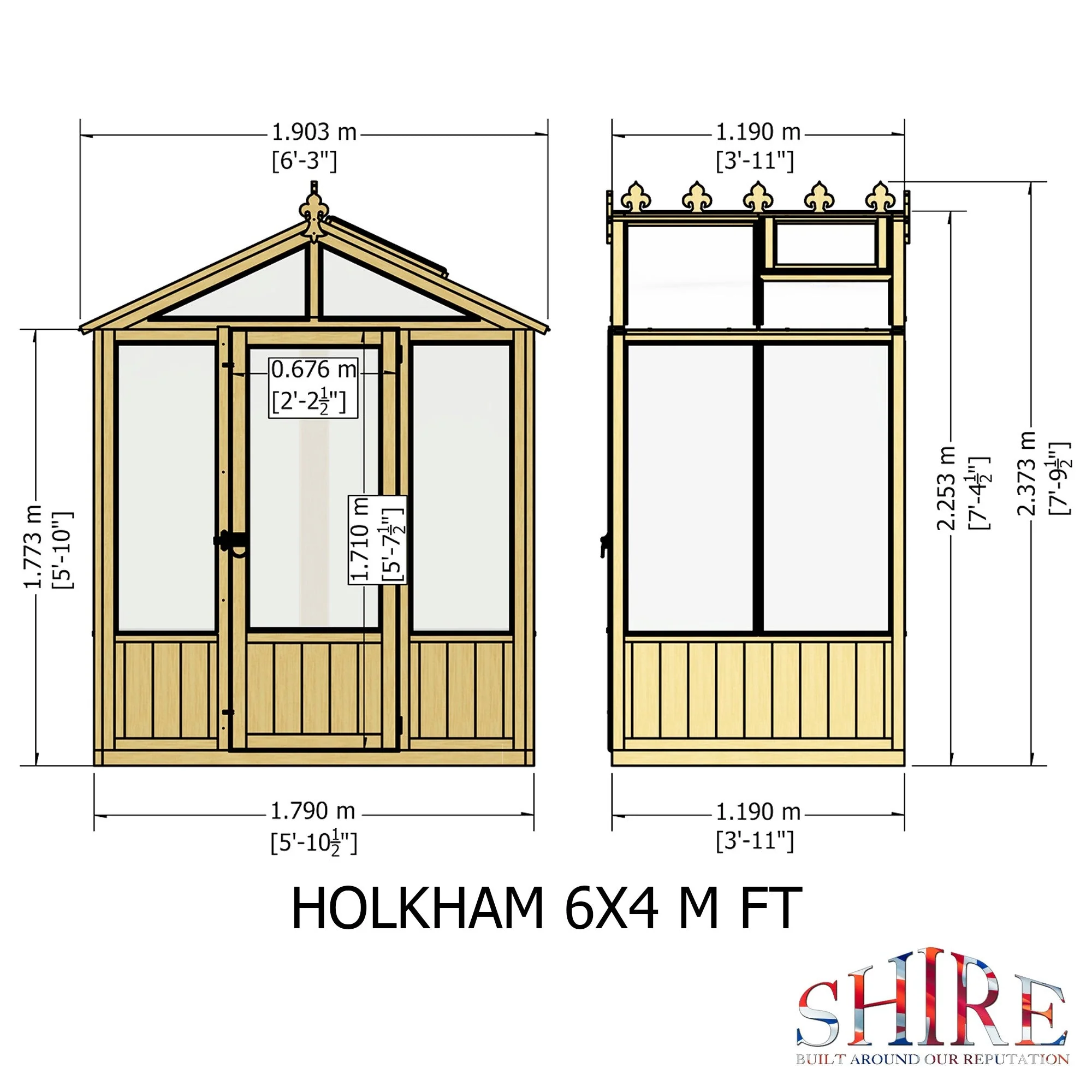 Shire Holkham 3' 8" x 5' 10" Apex Greenhouse - Classic Coated - Image 3