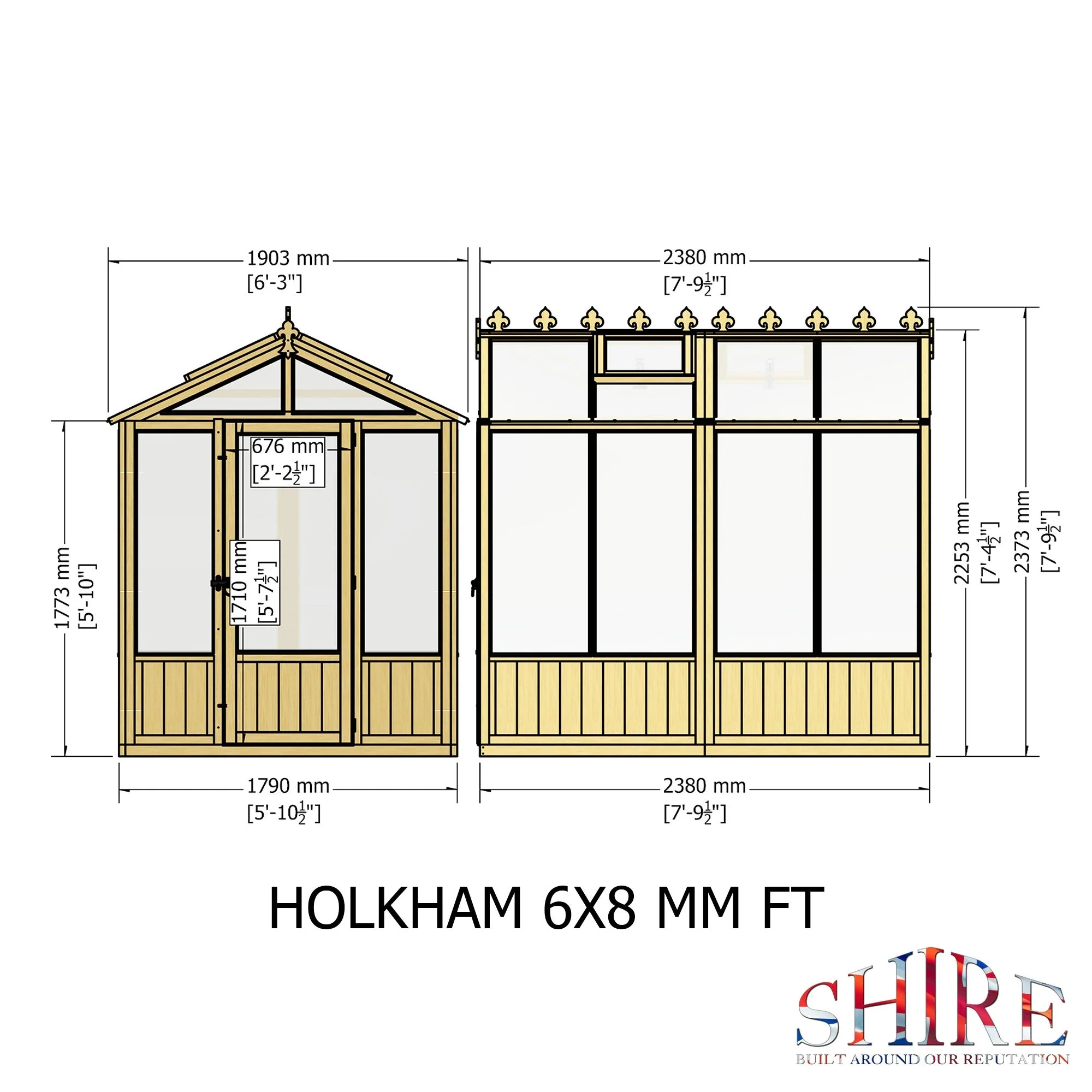 Shire Holkham 7' 7" x 5' 10" Apex Greenhouse - Premium Coated - Image 3