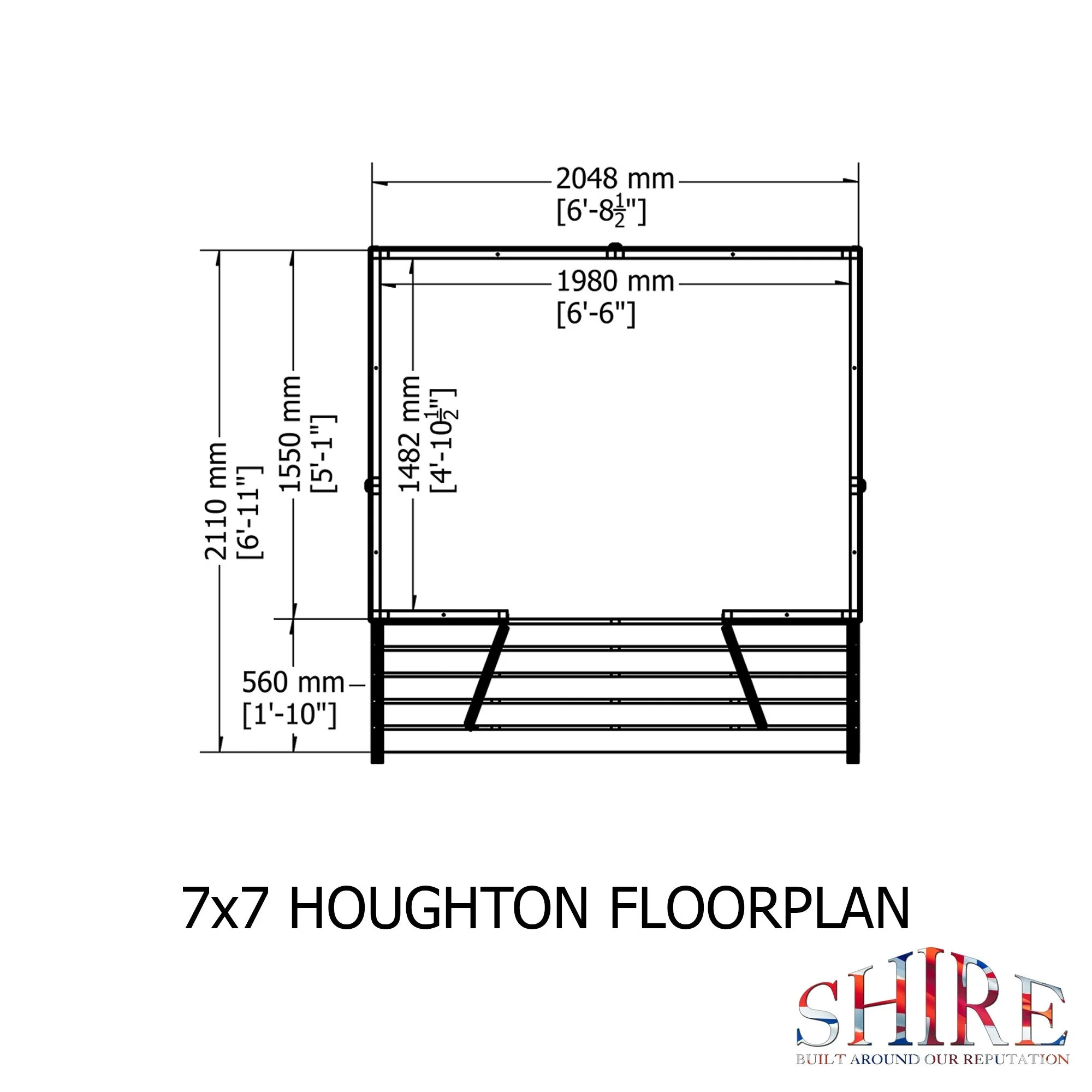 Shire Houghton 6' 8" x 7' 4" Apex Summerhouse - Premium Dip Treated Shiplap - Image 4