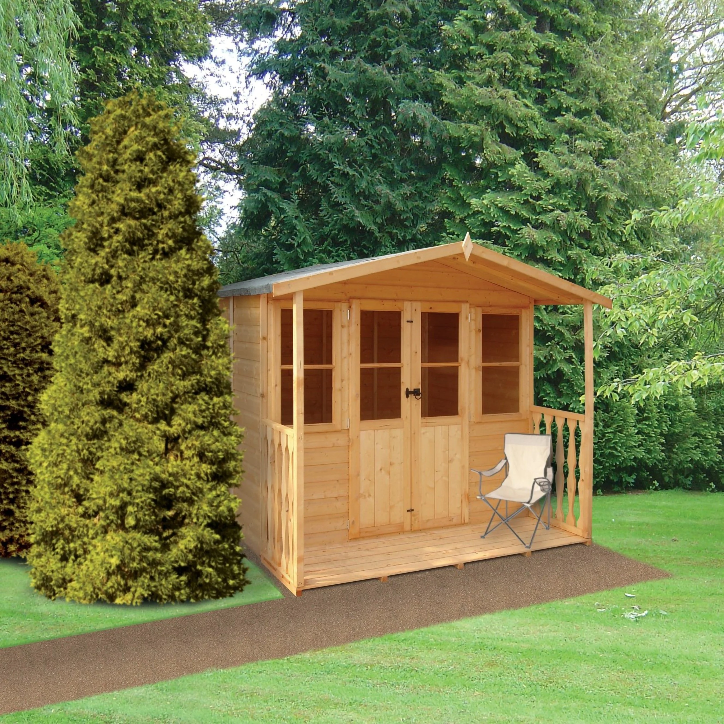 Shire Houghton 6' 8" x 7' 4" Apex Summerhouse - Premium Dip Treated Shiplap - Image 8