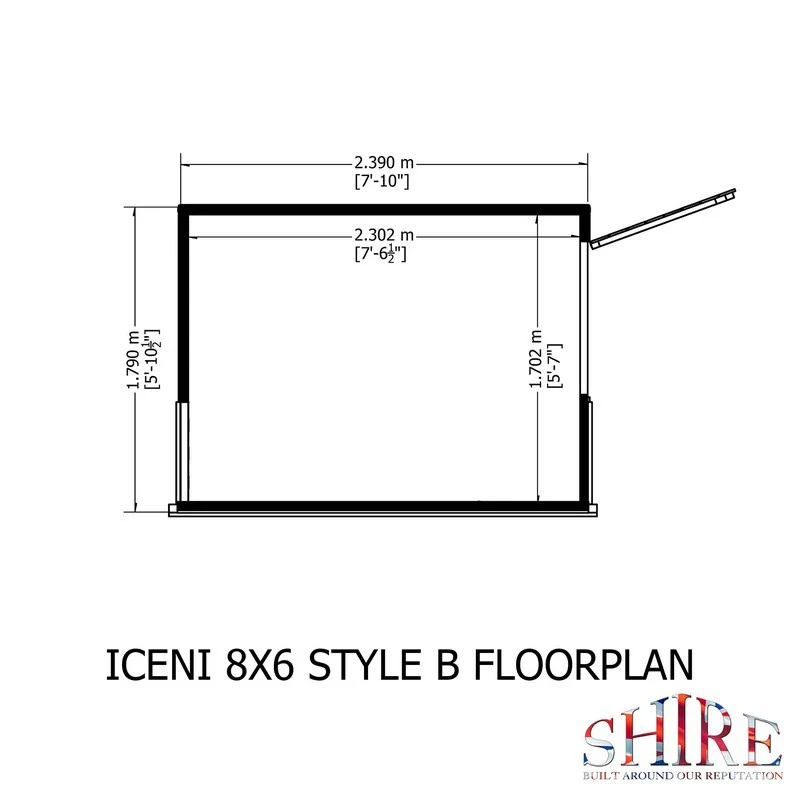 Shire Iceni 8' 3" x 6' 3" Apex Shed - Premium Coated Shiplap - Image 8