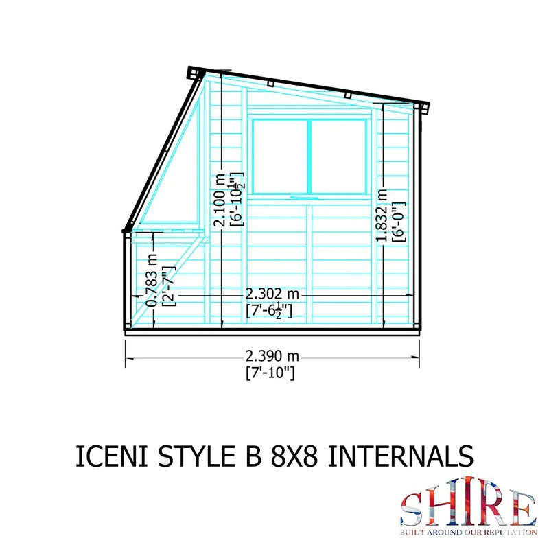 Shire Iceni 8' 3 x 8' 3 Apex Shed - Premium Coated Shiplap - Image 10