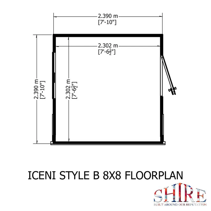Shire Iceni 8' 3 x 8' 3 Apex Shed - Premium Coated Shiplap - Image 9