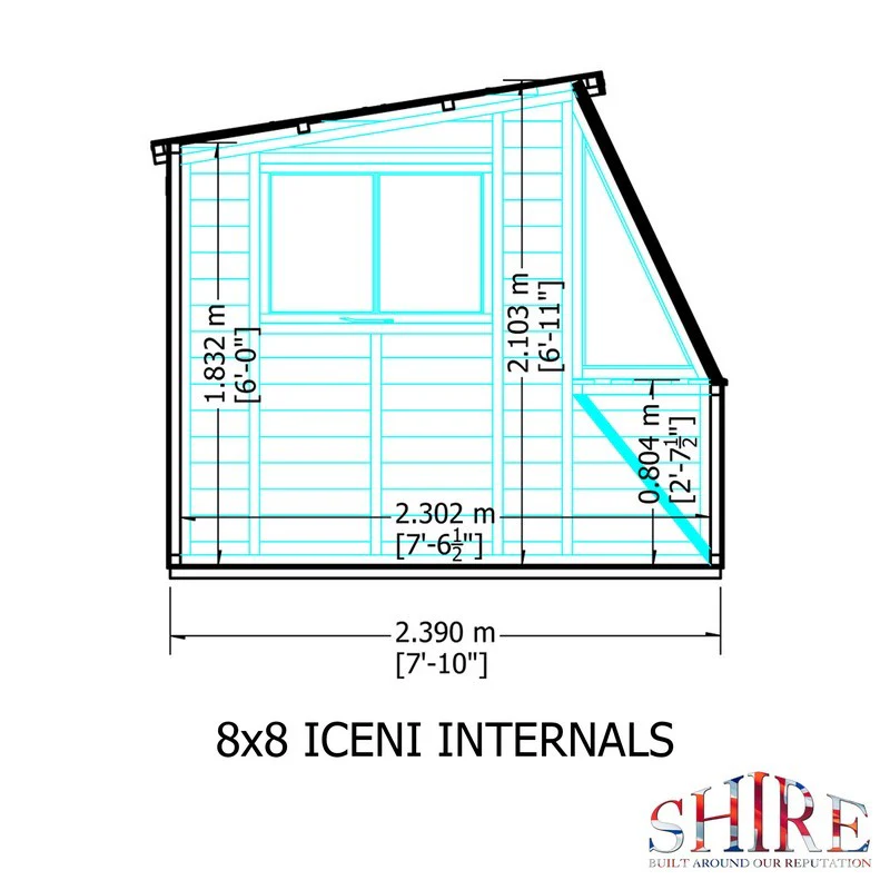 Shire Iceni 8' 3" x 8' 3" Pent Potting Shed - Premium Dip Treated Shiplap - Image 10