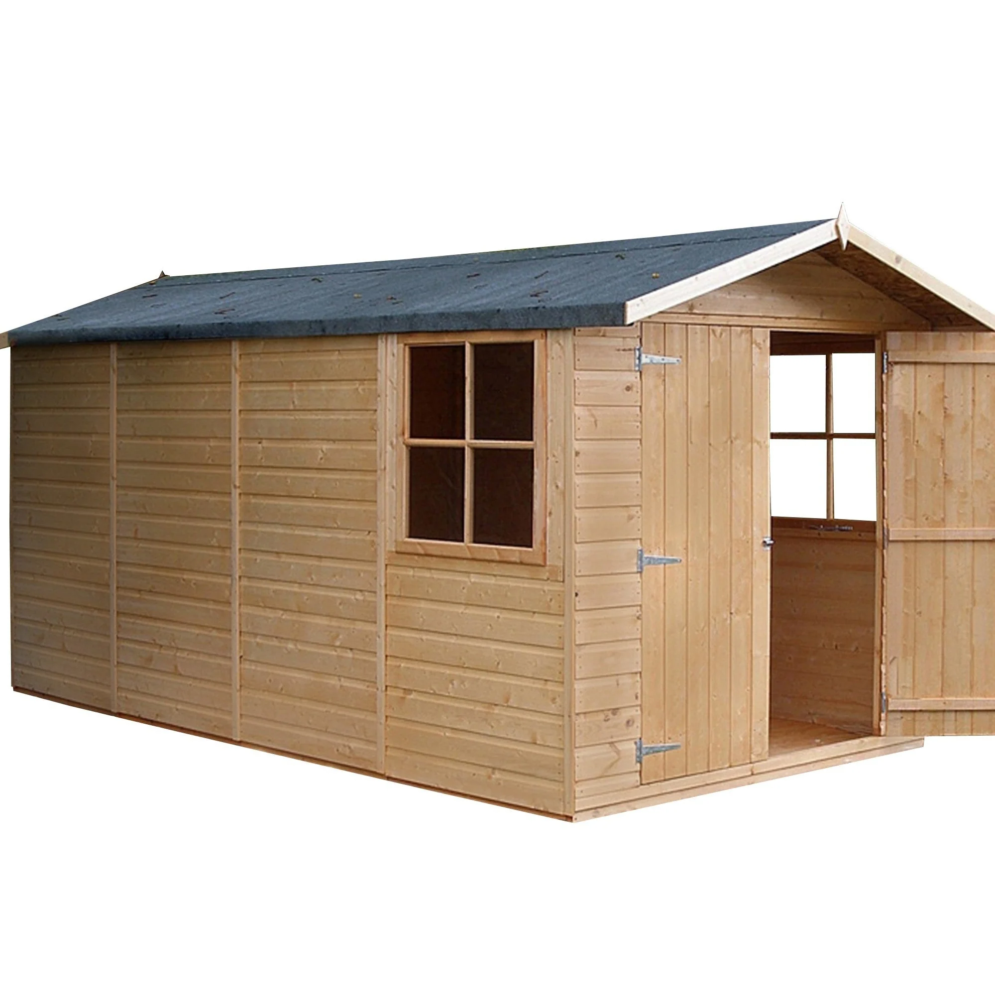 Jersey 12' 9" x 6' 8" Apex Shed - Premium Dip Treated Shiplap - Image 2