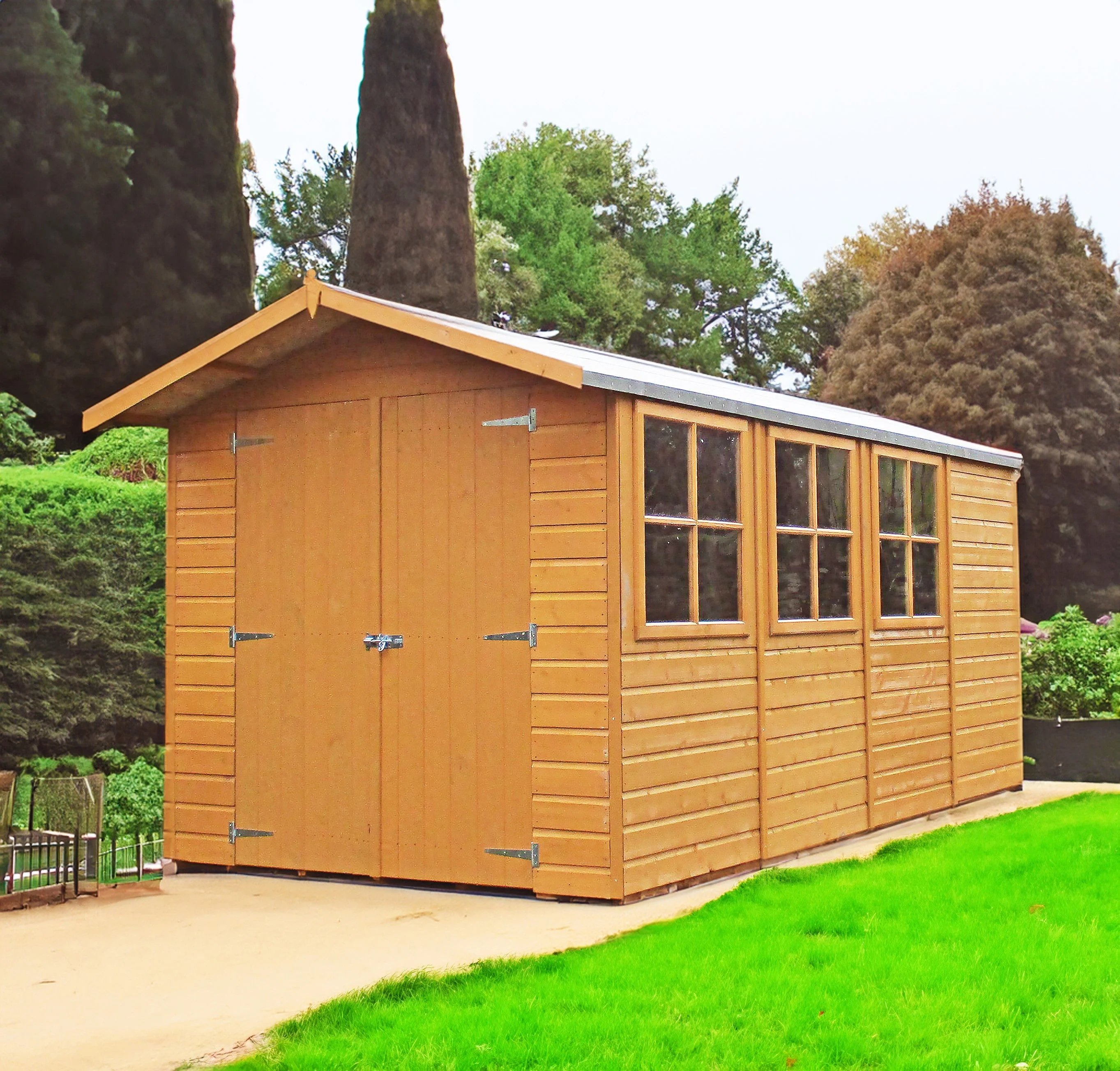 Jersey 12' 9" x 6' 8" Apex Shed - Premium Dip Treated Shiplap - Image 3