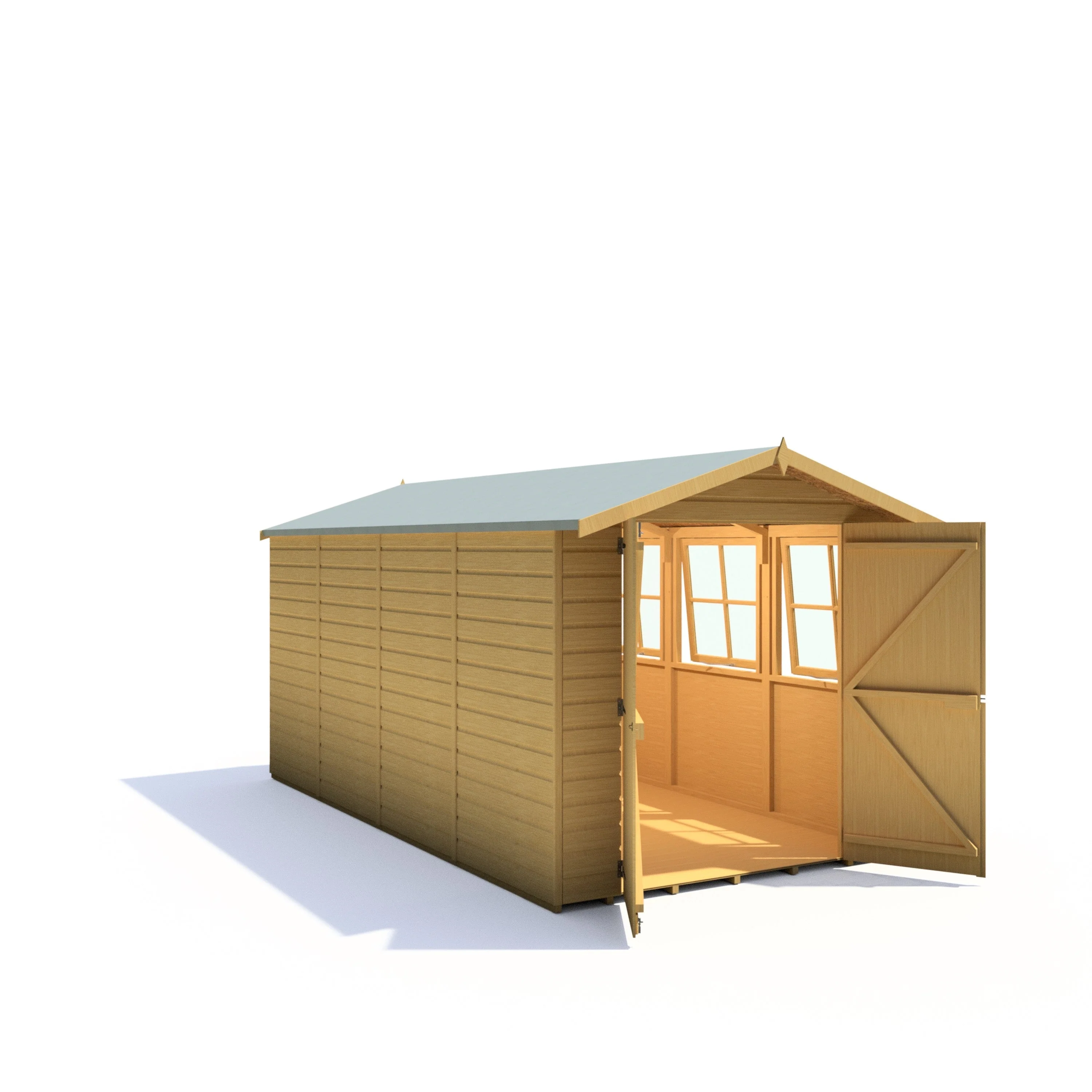 Jersey 12' 9" x 6' 8" Apex Shed - Premium Dip Treated Shiplap - Image 7